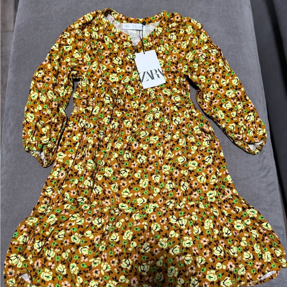 Zara Yellow Bishop Sleeve Sundress